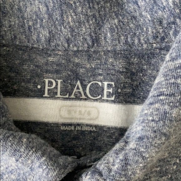 Children’s Place Heathered Grey Striped Polo - Picture 2 of 3